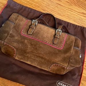 Vintage Coach suede handbag